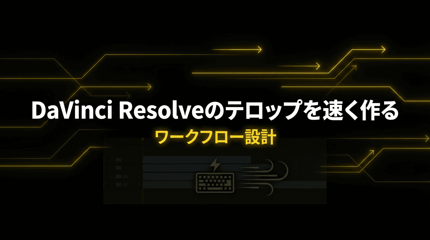 DaVinci Resolveのテロップを速く作るワークフロー設計|効率化の考え方