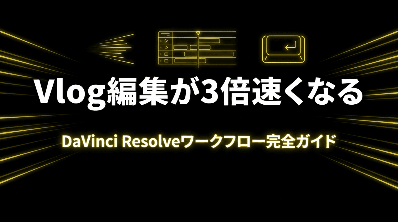 Vlog編集が3倍速くなるDaVinci Resolveワークフロー完全ガイド