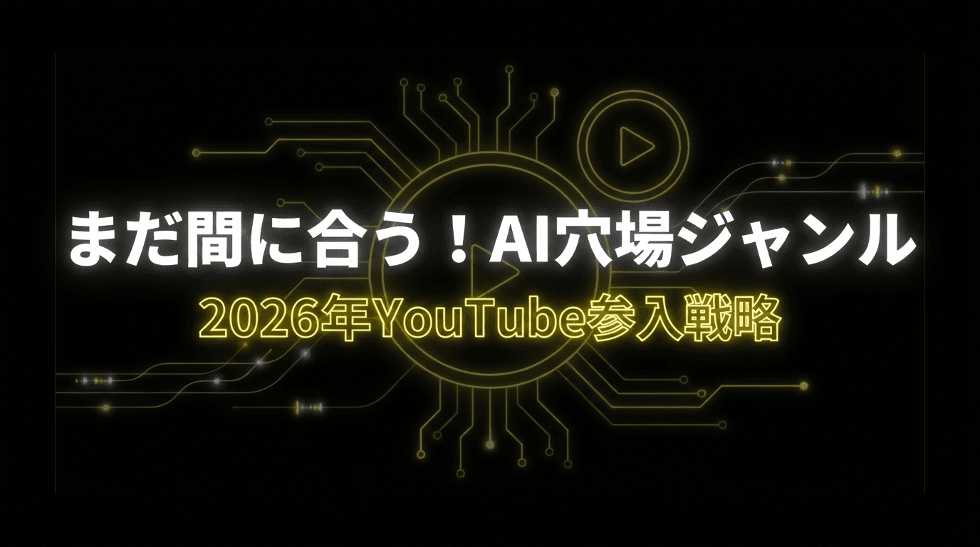 まだ間に合う!2026年YouTube AI穴場ジャンル&参入戦略