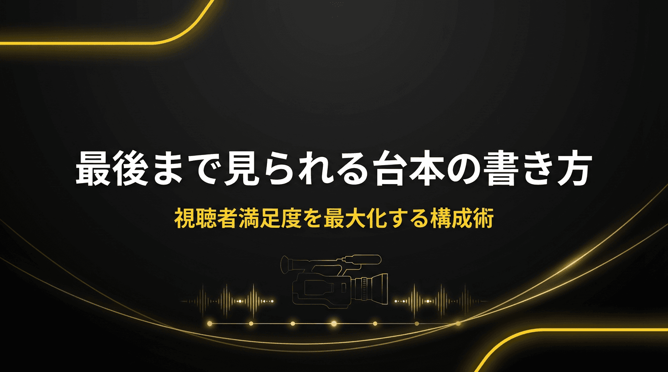 最後まで見られる台本の書き方|視聴者満足度を最大化する構成術