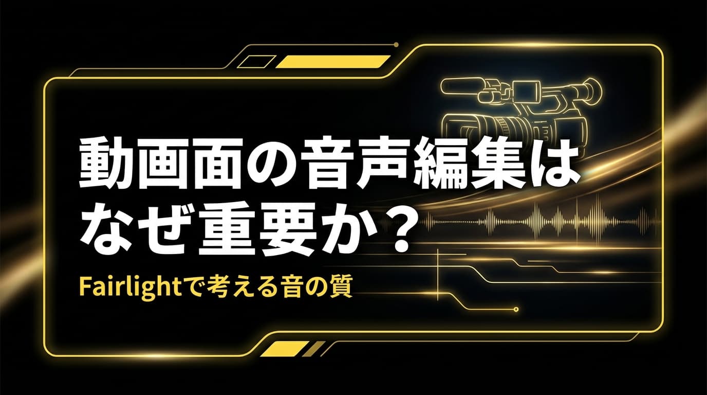 動画の音声編集はなぜ重要か?DaVinci Resolve Fairlightで考える音の質