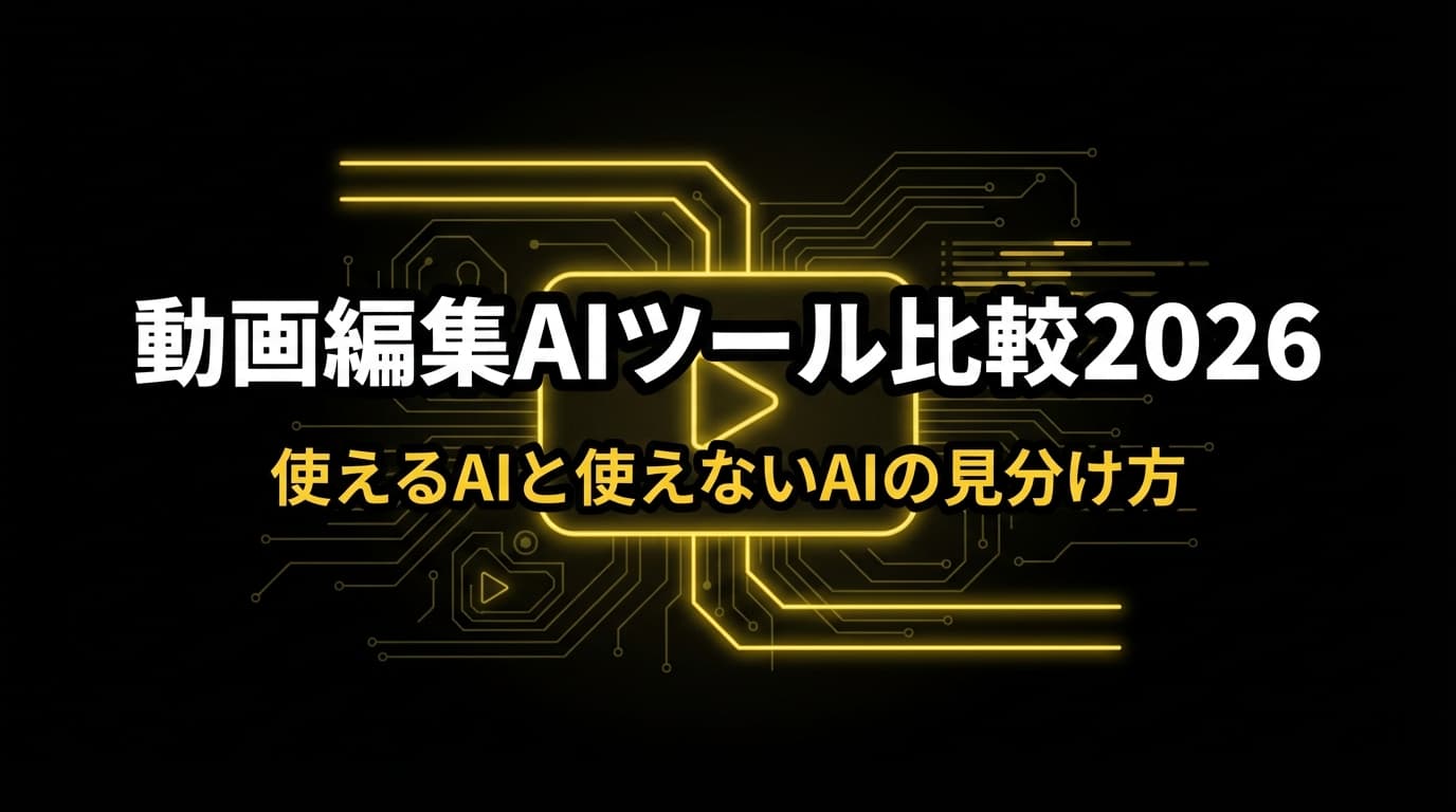 動画編集AIツール比較2026 ── 使えるAIと使えないAIの見分け方