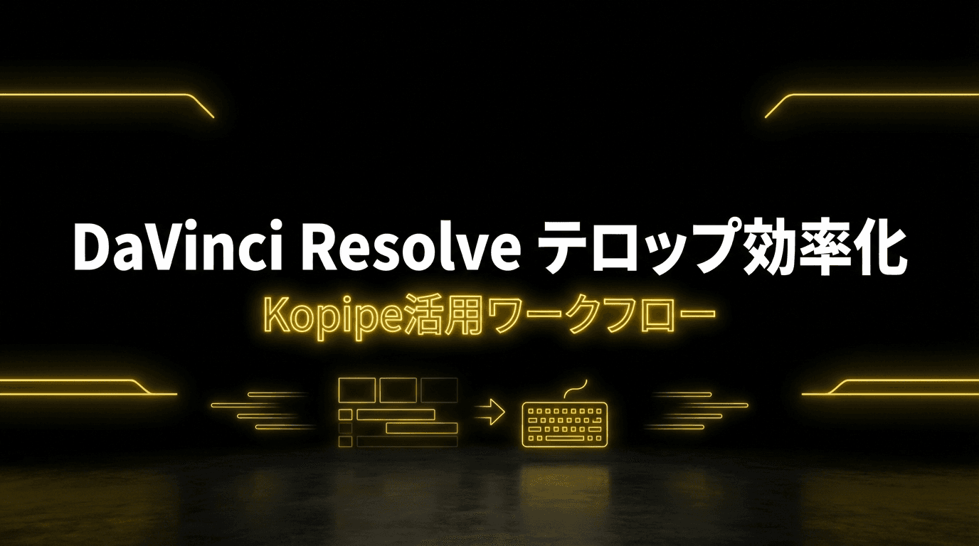 DaVinci Resolveテロップ入力を効率化|Kopipe活用ワークフロー